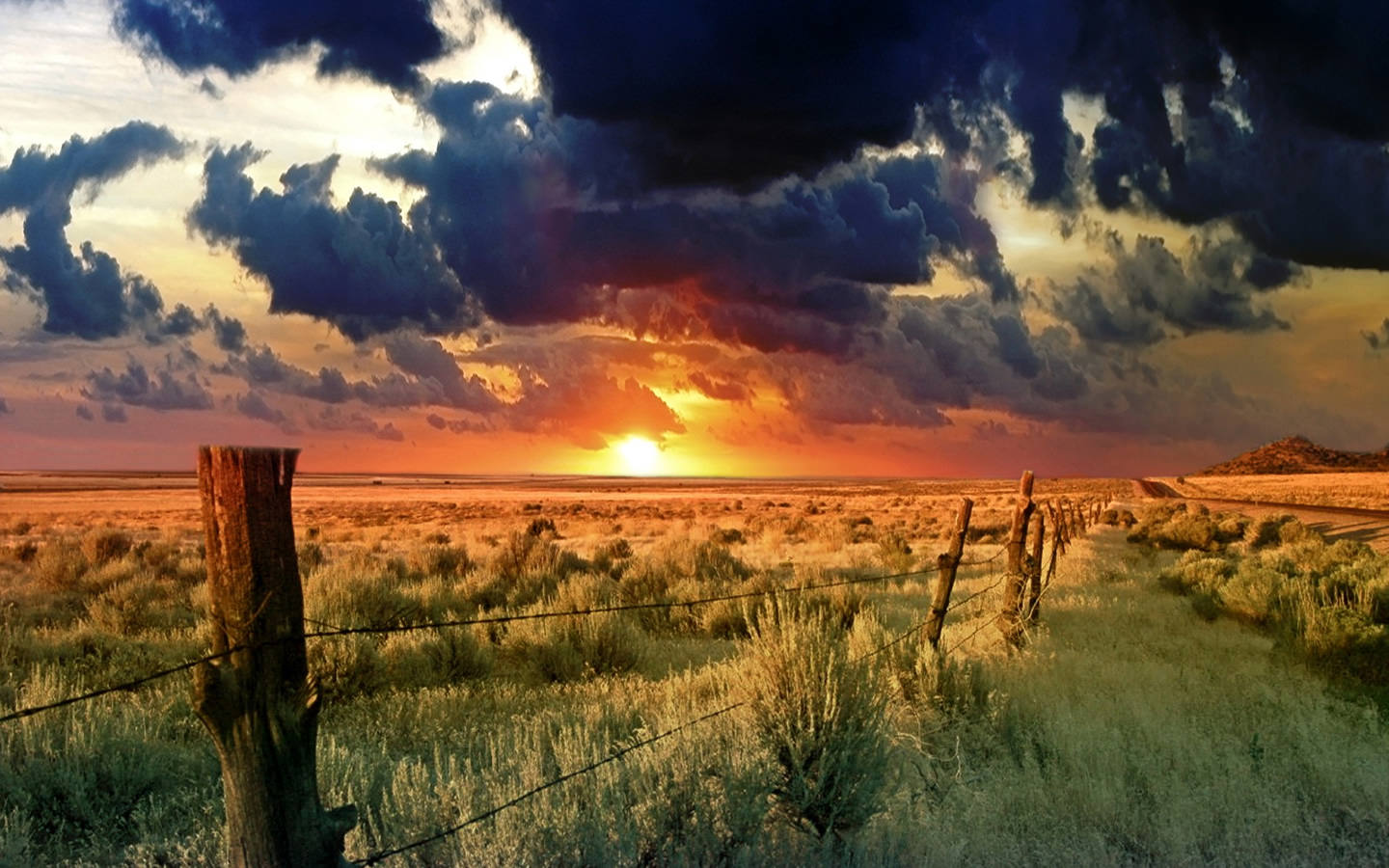 setting sun fence